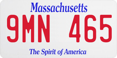 MA license plate 9MN465