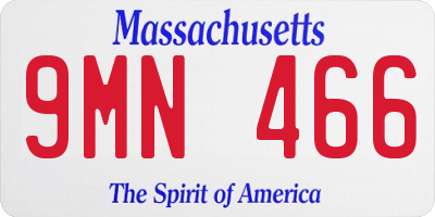 MA license plate 9MN466