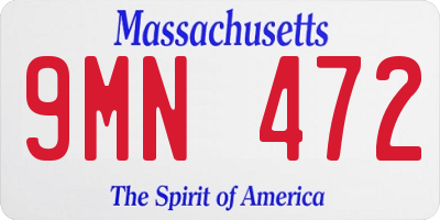 MA license plate 9MN472