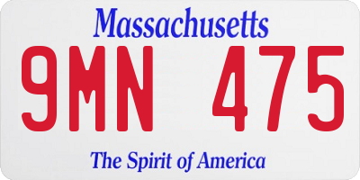 MA license plate 9MN475