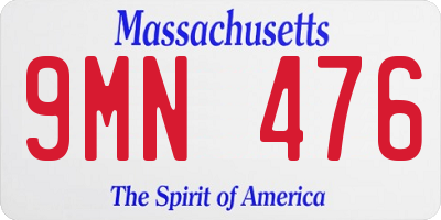 MA license plate 9MN476