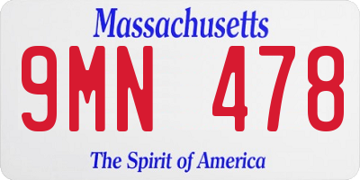 MA license plate 9MN478