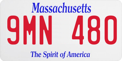 MA license plate 9MN480