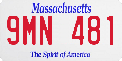 MA license plate 9MN481