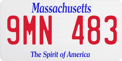 MA license plate 9MN483