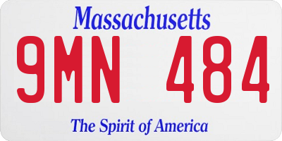 MA license plate 9MN484