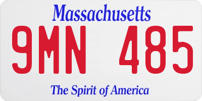 MA license plate 9MN485