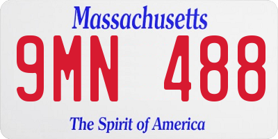 MA license plate 9MN488