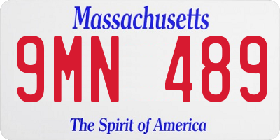 MA license plate 9MN489