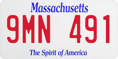 MA license plate 9MN491