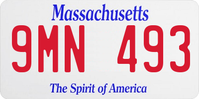 MA license plate 9MN493