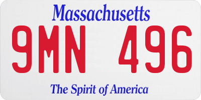 MA license plate 9MN496