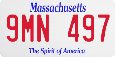 MA license plate 9MN497
