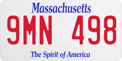 MA license plate 9MN498