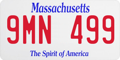 MA license plate 9MN499