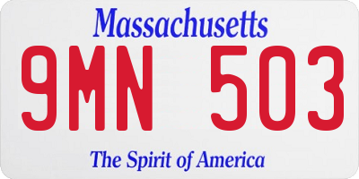 MA license plate 9MN503