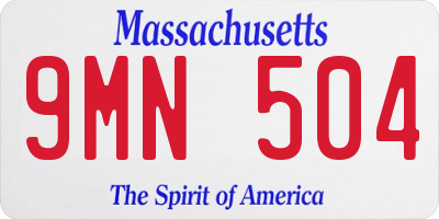 MA license plate 9MN504