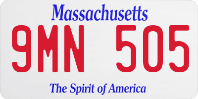 MA license plate 9MN505