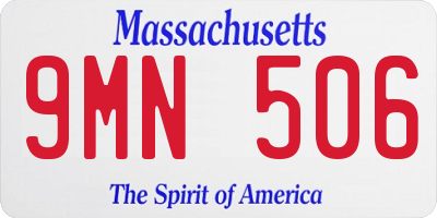 MA license plate 9MN506