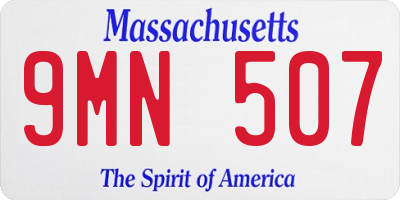 MA license plate 9MN507