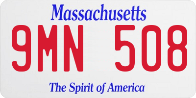 MA license plate 9MN508