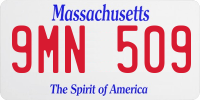 MA license plate 9MN509