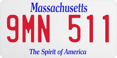 MA license plate 9MN511