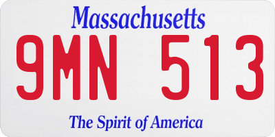 MA license plate 9MN513