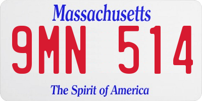 MA license plate 9MN514