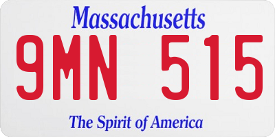 MA license plate 9MN515