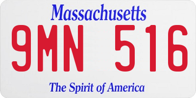 MA license plate 9MN516