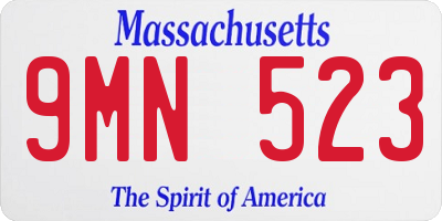 MA license plate 9MN523