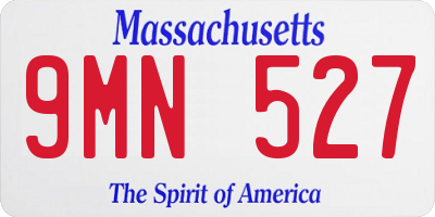 MA license plate 9MN527