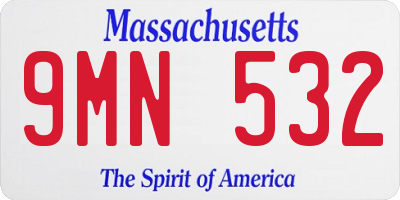 MA license plate 9MN532