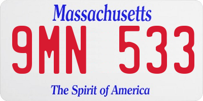 MA license plate 9MN533