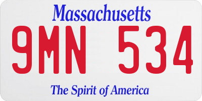 MA license plate 9MN534