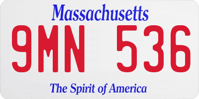 MA license plate 9MN536