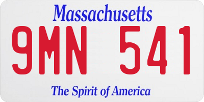 MA license plate 9MN541