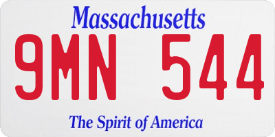 MA license plate 9MN544