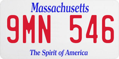 MA license plate 9MN546