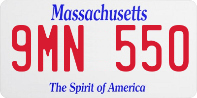 MA license plate 9MN550