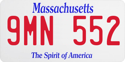 MA license plate 9MN552