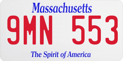 MA license plate 9MN553