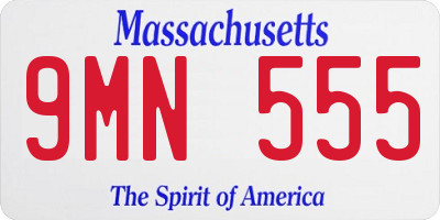 MA license plate 9MN555