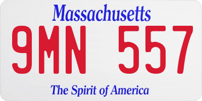MA license plate 9MN557