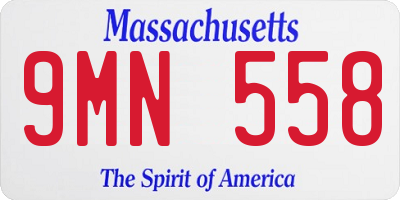 MA license plate 9MN558