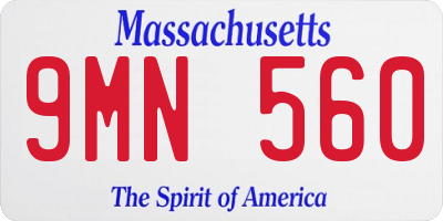 MA license plate 9MN560