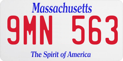 MA license plate 9MN563