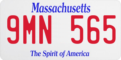 MA license plate 9MN565