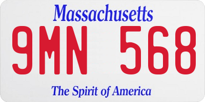 MA license plate 9MN568